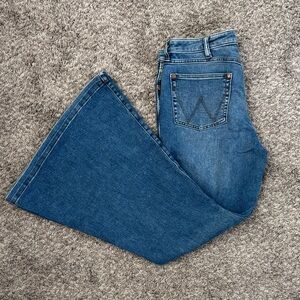 wrangler high rise flare jeans